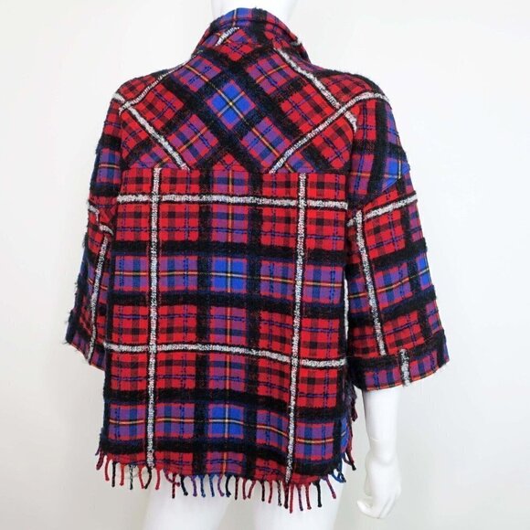 Tommy Hilfiger Collection Tartan Fringe Shirt 2017 Fall Runway $495 Women's 10 - Picture 5 of 9